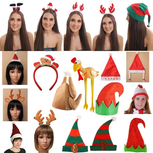 WEIHNACHTSMÜTZEN WEIHNACHTEN BÜRO PARTY FESTLICH KOSTÜM RENTIER GEWEIH WEIHNACHTSMANN ELFE - Bild 2 von 20