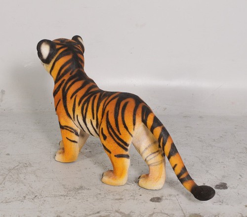 Tiger Cub Standing Statue Cute Realistic Figure Lifesize Model Jungle Wild Cat - Picture 4 of 8