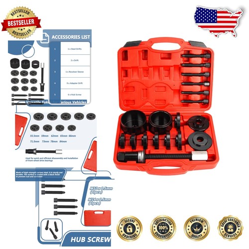19-Piece Wheel Bearing Removal and Installation Tool Kit for Front-Wheel Drive