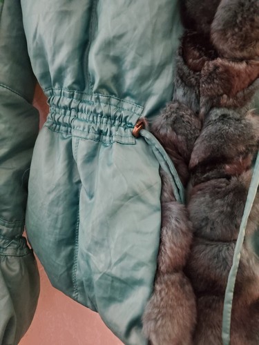 Roberto Cavalli Down Green Jacket with Mink Fur? Size 40 - Picture 6 of 24