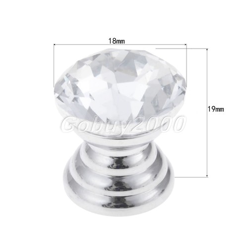 Mini Knob Fashion Clear Crystal Jewelry Gift Box Drawer Cabinet Pull Handle 5Pcs - Picture 14 of 14