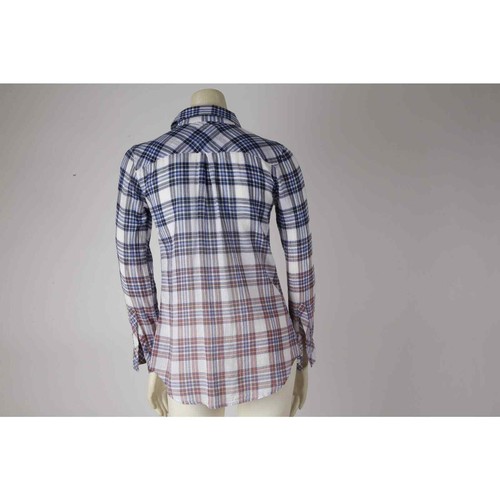 Camisa a Cuadros de Algodón Azul RAILS Talla XS Con Botones Mangas Largas Clásica Informal - Imagen 7 de 8