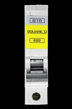 SQUARE D 16 AMP CURVE B 6kA MCB CIRCUIT BREAKER QOE 6000