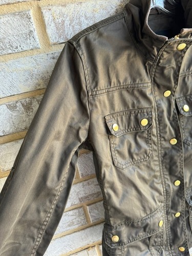 J. Crew Brown Twill Utility Jacket Full Zip & Snap Button Closer Women's Size XS - Picture 6 of 10