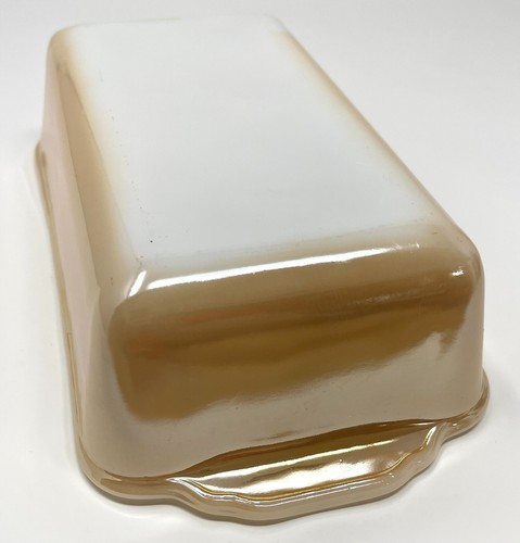 Fire King Pfirsich Glanz #409 rechteckig 1 Quart Laib Auflaufform umgekehrter Stempel - Bild 4 von 7