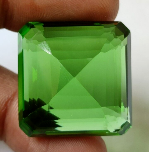 AAA+ 58.95 Ct. Large Green Peridot Square Cut Loose Gemstone Gift @Thanksgiving - Picture 7 of 9
