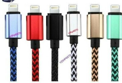 lot 6x cords Braided USB Charger Cable Apple  iPhone10 11 12 13 14 iPad Mini