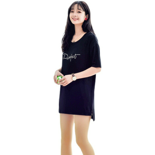 Women's Modal Versatile Fashion short Sleeve Loose Long T-shirt Top - Picture 11 of 12