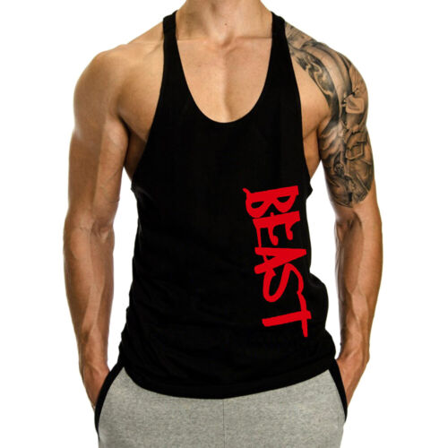 Men's Sleeveless Fitness Vest Training Singlet Gym Tank Top Muscle Athletic Vest - Afbeelding 1 van 10