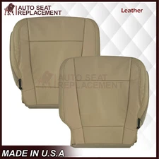 2015 - 2017 Fits Ford F150 Lariat Driver Passenger Side Leather Seat Cover Tan