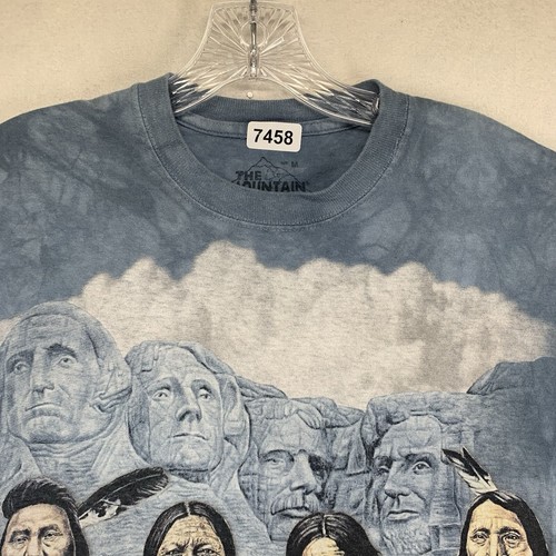 The Mountain FOUNDING FATHERS T-Shirt Medium SITTING BULL Native American Blue - Picture 9 of 17