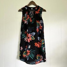 Old Navy Floral Tropical Front Tie Keyhole Sleeveless Mini Dress Women's Small 