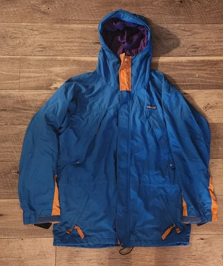 Vintage Patagonia Ski Snowboard Jacket Men s Small Teal Purple Hooded