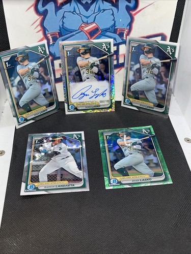 ryan lasko Bowman Chrome First Auto /100 Silver Speckle 5-card Lot - Imagen 2 de 6