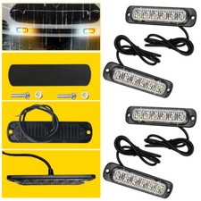 4x 6 LED Amber Recovery Strobe Flashing Grille Light Lightbar Truck Beacon Lamp