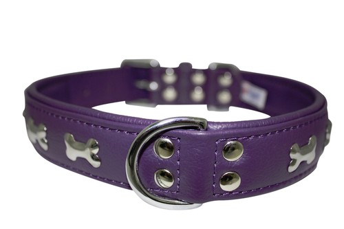 Engel Echtleder Hundehalsband Metallknochen Größe 14" - 26" Edelstahl Hardware - Bild 6 von 9