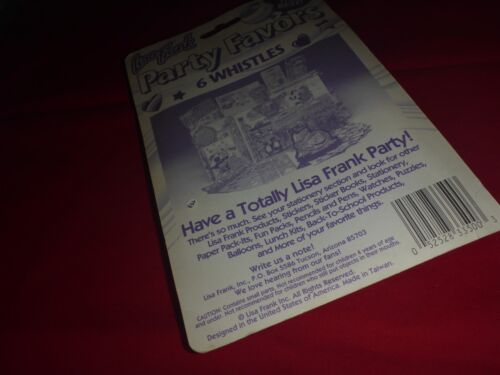 Vintage 1990s Rare Lisa Frank Party Favors 6 Whistle New Sealed Carded Unicorn - Picture 4 of 5