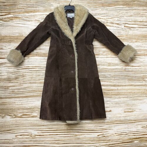 VTG 90’s Wilson’s Leather Maxima Penny Lane Coat Faux Fur Womens Medium - Picture 5 of 12
