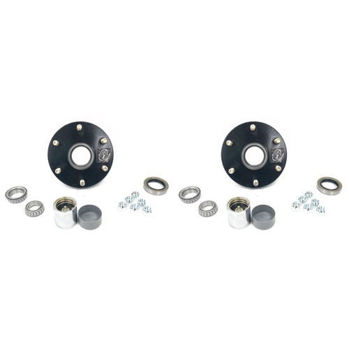Pair of 6 on 5.5" 3,500 lbs Trailer Axle Wheel Hub Kit w/Bearing