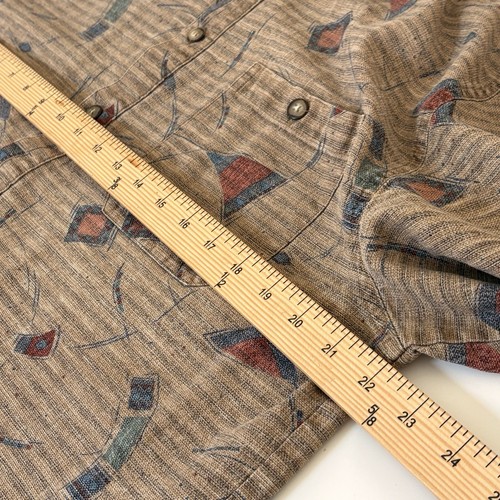 Camicia uomo The Territory Ahead fantasia bottoni taglia XL - cotone manica corta - Foto 8 di 9