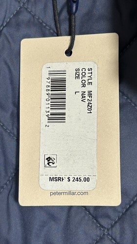 New Peter Millar Crown Essex Quilted Large Blue Vest . Outdoor $230 - Picture 9 of 12