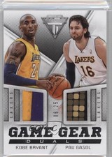 2013 Titanium Game Gear Duals Material Prime 6/25 Pau Gasol Kobe Bryant HOF 1u6