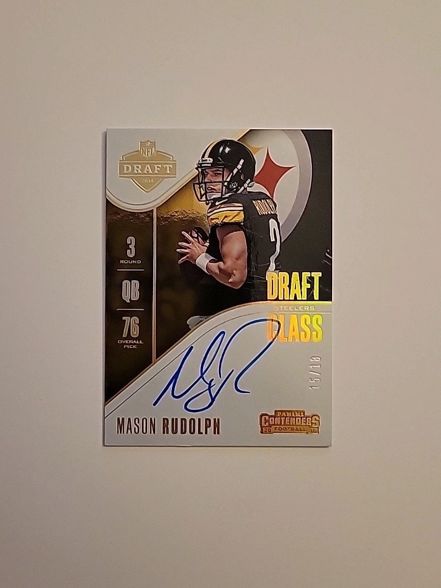 Mason Rudolph Panini Contenders Rookie of the Year Contenders #MR Autograph-Gold