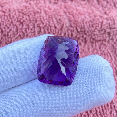 Natural Amethyst Cushion Concave Cut 34.05 Ct. Loose Gemstone For Making Jewelry - Picture 2 of 3