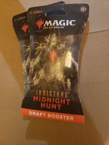 2- MTG Magic the Gathering Innistrad Midnight Hunt Draft Booster Sealed Packs - Picture 2 of 4