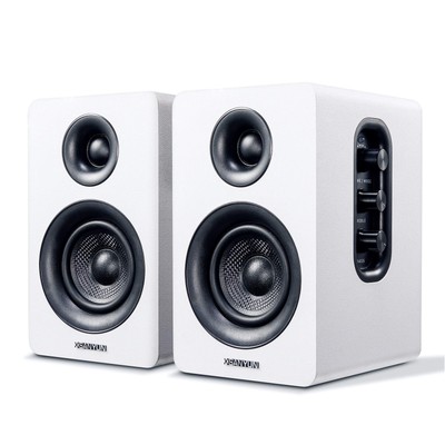 Sanyun SW208 3'' Active Bluetooth 5.0 Bookshelf Speakers   60W 3'', White 