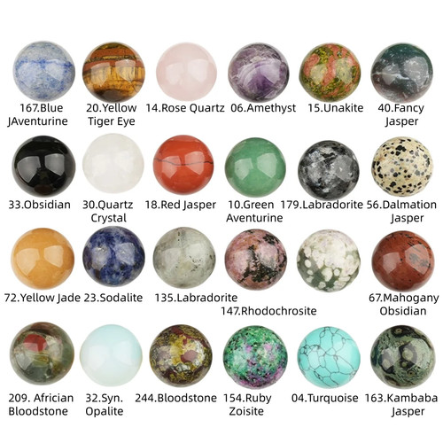 6 PIEZAS 25mm Piedras Preciosas Esfera Sin Agujero Cristal de Sanación Reiki Meditación Yoga Energía - Imagen 20 de 81