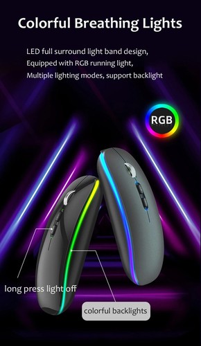 Rechargeable Dual-Mode Bluetooth/2.4 GHz Mouse Type-C Silent Backlit One-Click - Picture 14 of 24