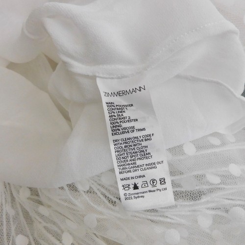 ZIMMERMANN Rythmic Skirt Dotted Tulle Organza Feathers Embroidered Size 0 Small - Picture 16 of 22
