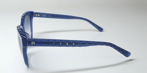 NEW ESCADA SESB13S SUNGLASSES 03GR 56-17-140 BLUE PLASTIC CAT EYE FULL-RIM - Picture 4 of 8