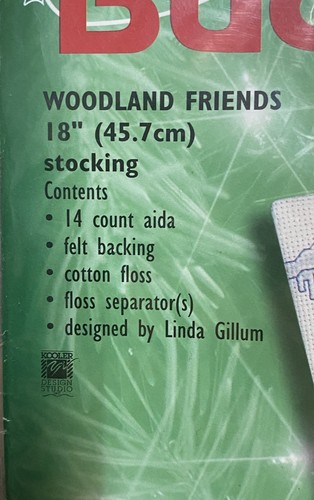 NUEVO Kit de Medias Punto de Cruz Contado Bucilla WOODLAND FRIENDS Muñeco de Nieve 84286 - Imagen 3 de 5