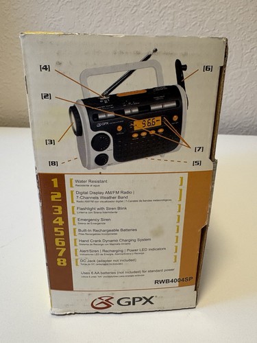 Weather Band Radio W Flashlight AM/FM Radio Siren Orig Box Crank Or Batteries B - Picture 2 of 14