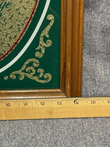 Vintage Glass Gold Foiled Rainier Beer Ale Sign 14”x18-1/2” - Picture 7 of 12