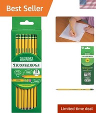 Yellow HB Soft Pencils, 18 Count with Latex-Free Erasers & Thumb Grip
