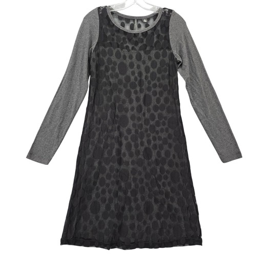 ISDA & Co Black Midi Dress Stretch A-line Long Sleeves Scoop Neck Women's Size S - Picture 1 of 10