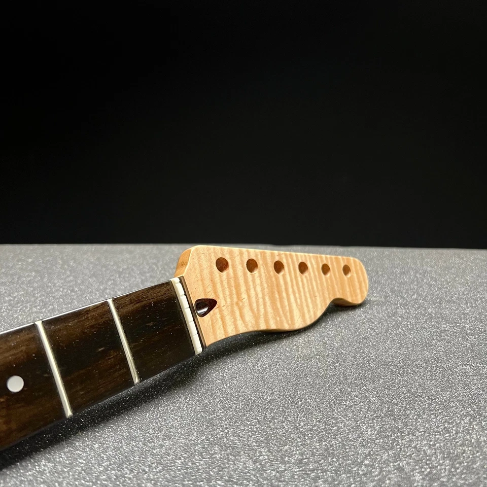 Flamed Maple Tele Style Neck /Ebony Stainless Frets #38 - Image 2 of 4