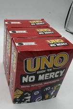Set Of 3 Packs Of UNO Show EM’ No Mercy Card Game 168 Cards In Each Box!