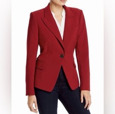 Kobi Halperin Dylan One-Button Tailored Blazer Red, Size M