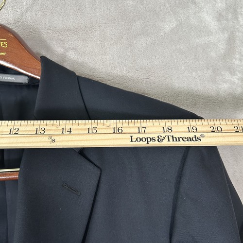 Tuta Hickey Freeman Loro Piana Tasmania Super 130s 44L blu scuro 38x30 pantaloni - Foto 13 di 24