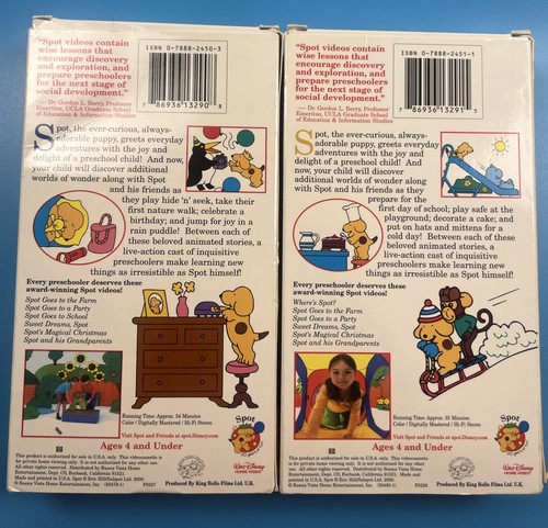 Disney Wo ist Spot & Spot geht zur Schule VHS Kassetten Eric Hill Kinder Posten - Bild 2 von 3