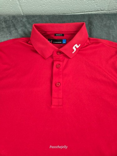 J Lindeberg Shirt Herren Medium Rot Tour Golf Polo Performance Barbados Stretch - Bild 3 von 10