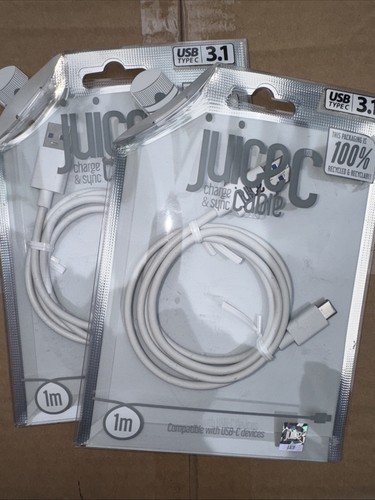 Juice New USB Type-C 1 meter Charge & Sync Cable Aqua USB-C iPhone Samsung NEW - Picture 3 of 3