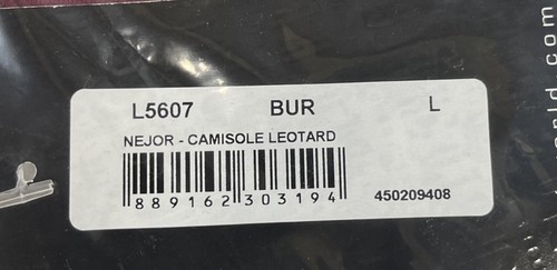BLOCH L5607 Nejor - Camisole Leotard Color Burgundy Size L - Picture 3 of 3