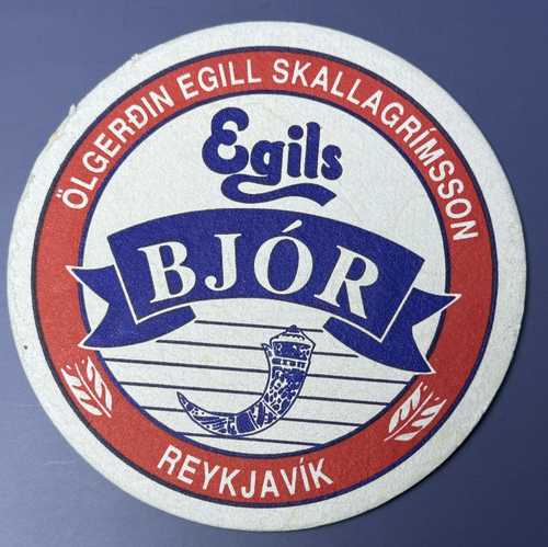 Vintage Egils Bjo'r Coaster Beer Coaster Iceland 4.5" - Picture 2 of 2