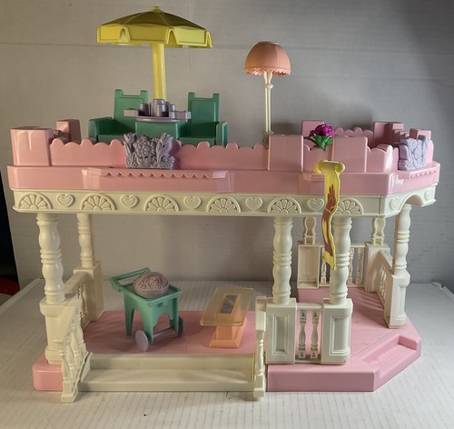 Plawskool 1994 Dollhouse Front Porch & Sun Deck w/Accessories