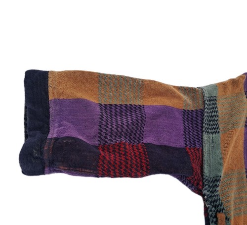 Vintage Christian Dior Le Connaisseur Long Bathrobe Purple Blue Teal Red Plaid  - Picture 18 of 19